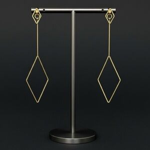 Elegant Gold Triangle Geometric Earrings